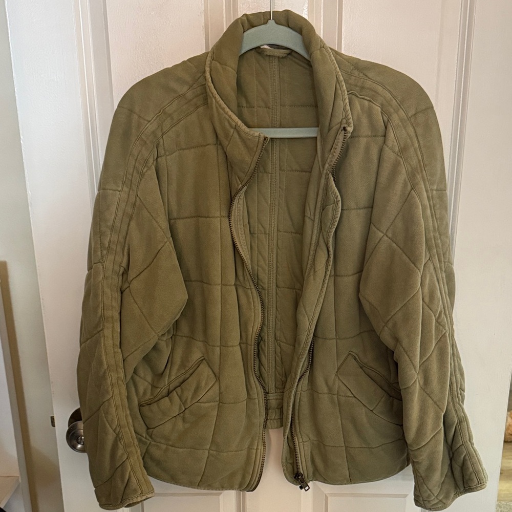 Free People Olive Puffer Jacket